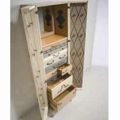 Casa Padrino Luxus Barock Schmuckschrank Creme / Bunt H. 170 cm - Barockstil Möbel