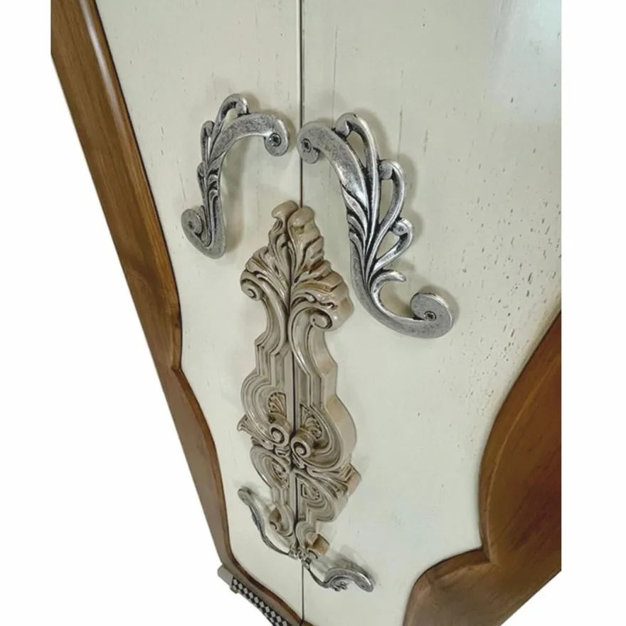 Casa Padrino Luxus Barock Schmuckschrank Creme / Bunt H. 170 cm - Barockstil Möbel