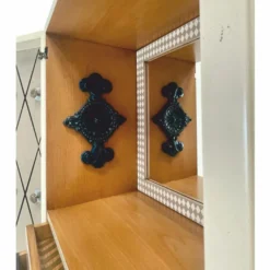 Casa Padrino Luxus Barock Schmuckschrank Creme / Bunt H. 170 cm - Barockstil Möbel
