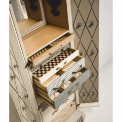 Casa Padrino Luxus Barock Schmuckschrank Creme / Bunt H. 170 cm - Barockstil Möbel