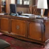 Casa Padrino Luxus Barock Schreibtisch Braun - Edler Massivholz Bürotisch - Barock Büro Möbel - Luxus Qualität - Made in Italy