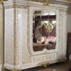 Casa Padrino Luxus Barock Schlafzimmerschrank Weiß / Beige / Gold - Prunkvoller Massivholz Kleiderschrank im Barockstil - Barock Schlafzimmer & Hotel Möbel - Edel & Prunkvoll
