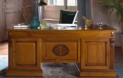 Casa Padrino Luxus Barock Schreibtisch Braun - Massivholz Bürotisch - Italienische Luxus Büro Einrichtung - Luxus Büro Möbel - Luxus Qualität - Made in Italy