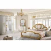 Casa Padrino Luxus Barock Schlafzimmer Schrank Weiß / Grau / Gold 177 cm - Barock Schlafzimmer Möbel