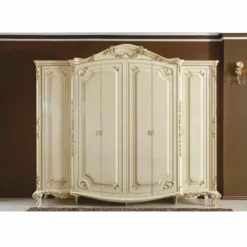 Casa Padrino Luxus Barock Schlafzimmer Schrank Creme / Gold 290 cm - Barock Schlafzimmer Möbel