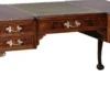 Casa Padrino Luxus Barock Schreibtisch Dunkelbraun / Silber / Grau / Gold - Handgefertigter Mahagoni Schreibtisch mit 5 Schubladen - Barock Büro Möbel