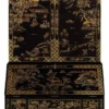 Casa Padrino Luxus Barock Sekretär Schreibtisch Schrank im chinesischen Stil Schwarz / Gold 104 x 58 x H. 238 cm - Prunkvoller Massivholz Büroschrank - Edle Barock Büromöbel