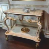 Casa Padrino Luxus Barock Servierwagen Creme / Weiß / Gold - Barockstil Hotel Möbel - Made in Italy