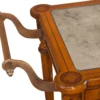 Casa Padrino Luxus Barock Servierwagen Hellbraun 102 x 52 x H. 77 cm - Massivholz Trolley mit eglomisierter Glasplatte - Barock Gastronomie Accessoires