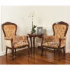 Casa Padrino Luxus Barock Sessel Beige / Dunkelbraun - Barockstil Möbel
