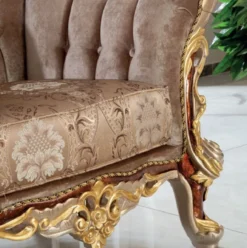 Casa Padrino Luxus Barock Sessel Grau / Braun / Silber / Gold 100 x 90 x H. 113 cm - Prunkvoller Wohnzimmer Sessel mit elegantem Muster - Barock Möbel