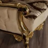 Casa Padrino Luxus Barock Sessel Beige / Braun / Gold - Prunkvoller Wohnzimmer Sessel mit Muster - Barock Wohnzimmer Möbel