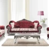 Casa Padrino Luxus Barock Sessel Bordeauxrot / Creme / Silber - Wohnzimmer Sessel mit Muster und Glitzersteinen - Barockstil Wohnzimmer Möbel - Luxus Möbel im Barockstil - Barock Einrichtung
