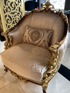 Casa Padrino Luxus Barock Sessel Silber / Braun / Gold - Prunkvoller Barockstil Wohnzimmer Sessel - Barock Möbel