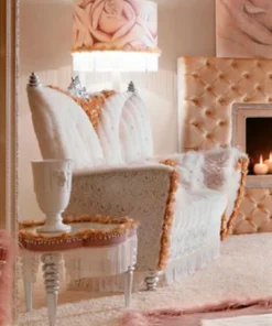 Casa Padrino Luxus Barock Sessel Weiß / Braun / Silber - Prunkvoller Wohnzimmer Sessel im Barockstil - Erstklassische Qualität - Made in Italy