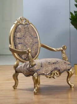 Casa Padrino Luxus Barock Sessel Blau / Gold / Silber 78 x 70 x H. 117 cm - Prunkvoller Wohnzimmer Sessel im Barockstil - Barock Möbel