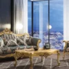 Casa Padrino Luxus Barock Sessel Grün / Gold 85 x 80 x H. 125 cm - Handgefertigter Wohnzimmer Sessel mit elegantem Muster - Barock Wohnzimmer Möbel - Edel & Prunkvoll