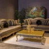 Casa Padrino Luxus Barock Sessel Grau / Schwarz / Gold 73 x 73 x H. 110 cm - Edler Massivholz Wohnzimmer Sessel im Barockstil - Barock Wohnzimmer Möbel