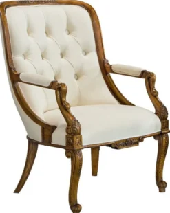 Casa Padrino Luxus Barock Sessel Creme / Braun - Prunkvoller Wohnzimmer Sessel - Barockstil Wohnzimmer Möbel - Luxus Möbel im Barockstil - Barock Einrichtung - Wohnzimmer Einrichtung