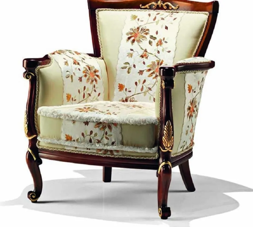 Casa Padrino Luxus Barock Sessel Hellgrün / Braun / Gold - Made in Italy