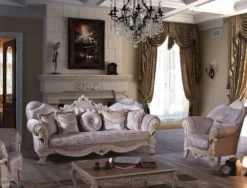 Casa Padrino Luxus Barock Sessel mit dekorativem Kissen Flieder / Creme / Beige 100 x 80 x H. 110 cm - Massivholz Wohnzimmer Sessel mit edlem Samtstoff und Glitzersteinen