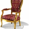 Casa Padrino Luxus Barock Sessel Lila / Gold - Made in Italy