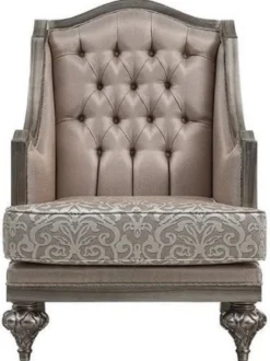 Casa Padrino Luxus Barock Sessel Rosa / Silber - Handgefertigter Barockstil Sessel mit elegantem Muster und dekorativem Kissen - Prunkvolle Barock Wohnzimmer Möbel