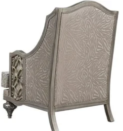 Casa Padrino Luxus Barock Sessel Rosa / Silber - Handgefertigter Barockstil Sessel mit elegantem Muster und dekorativem Kissen - Prunkvolle Barock Wohnzimmer Möbel