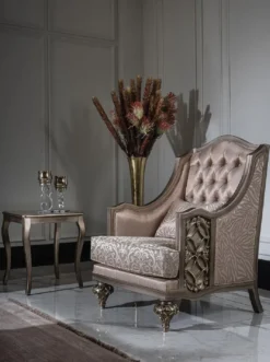 Casa Padrino Luxus Barock Sessel Rosa / Silber - Handgefertigter Barockstil Sessel mit elegantem Muster und dekorativem Kissen - Prunkvolle Barock Wohnzimmer Möbel