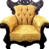 Casa Padrino Luxus Barock Sessel Gold / Dunkelbraun - Prunkvoller Wohnzimmer Sessel mit elegantem Muster - Barock Möbel
