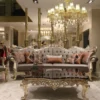 Casa Padrino Luxus Barock Sessel Grau / Gold 80 x 70 x H. 125 cm - Prunkvoller Massivholz Wohnzimmer Sessel - Barock Wohnzimmer Möbel
