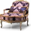 Casa Padrino Luxus Barock Sessel Lila / Grau / Gold - Made in Italy