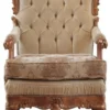 Casa Padrino Luxus Barock Sessel Beige / Braun - Prunkvoller Wohnzimmer Sessel mit elegantem Muster - Barock Wohnzimmer Möbel