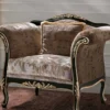 Casa Padrino Luxus Barock Sessel Braun / Grau / Schwarz / Gold - Barockstil Wohnzimmer Sessel mit elegantem Muster - Barock Möbel - Barock Wohnzimmer & Hotel Möbel - Luxus Qualität - Made in Italy