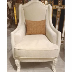 Casa Padrino Luxus Barock Sessel Creme H. 110 cm - Barock Wohnzimmer Möbel