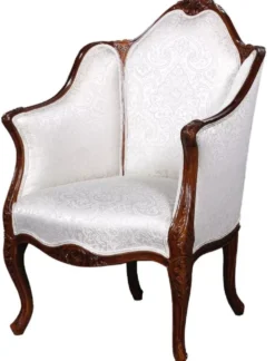 Casa Padrino Luxus Barock Sessel mit elegantem Muster Silber / Dunkelbraun - Prunkvoller Wohnzimmer Sessel im Barockstil - Barock Wohnzimmer Möbel - Edel & Prunkvoll