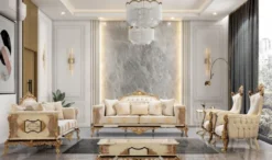 Casa Padrino Luxus Barock Sessel Weiß / Beige / Creme / Schwarz / Gold - Prunkvoller Wohnzimmer Sessel mit elegantem Muster - Luxus Wohnzimmer Möbel im Barockstil - Barock Möbel - Barock Einrichtung