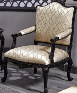 Casa Padrino Luxus Barock Sessel Gold / Schwarz - Prunkvoller Wohnzimmer Sessel - Barockstil Wohnzimmer Möbel - Luxus Möbel im Barockstil - Barock Einrichtung - Edel & Prunkvoll