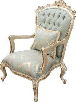 Casa Padrino Luxus Barock Sessel Grün / Antik Gold - Prunkvoller Wohnzimmer Sessel mit elegantem Muster - Barock Wohnzimmer Möbel
