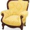 Casa Padrino Luxus Barock Sessel Gelb / Braun - Barockstil Wohnzimmer Möbel