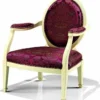 Casa Padrino Luxus Barock Sessel Lila / Elfenbein - Made in Italy