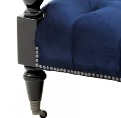 Casa Padrino Luxus Barock Sessel Royalblau / Schwarz Klavierlack - Art Deco Lounge Sessel - 96 x 72 x 82 cm