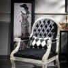 Casa Padrino Luxus Barock Sessel Schwarz / Antik Silber 80 x 84 x H. 115 cm - Wohnzimmer Sessel im Barockstil - Barock Wohnzimmer Möbel