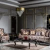 Casa Padrino Luxus Barock Sessel Gold / Lila - Prunkvoller Wohnzimmer Sessel mit Muster und dekorativem Kissen - Barock Wohnzimmer Möbel