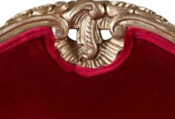 Casa Padrino Luxus Barock Sessel Rot / Antik Gold - Prunkvoller Antik Stil Wohnzimmer Sessel - Barock Wohnzimmer Möbel - Edel & Prunkvoll