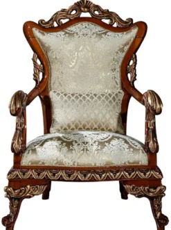 Casa Padrino Luxus Barock Sessel Gold / Braun / Bronze 82 x 72 x H. 123 cm - Wohnzimmer Sessel mit elegantem Muster und dekorativem Kissen - Edle Barock Möbel
