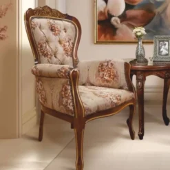 Casa Padrino Luxus Barock Sessel Hellbraun / Dunkelbraun / Gold - Barock Möbel