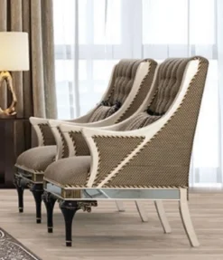 Casa Padrino Luxus Barock Sessel Braun / Weiß / Schwarz / Gold - Prunkvoller Wohnzimmer Sessel mit dekorativem Kissen - Barock Wohnzimmer Möbel