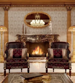 Casa Padrino Luxus Barock Sessel Lila / Braun / Gold - Barockstil Wohnzimmer Sessel mit elegantem Muster - Barock Möbel - Barock Wohnzimmer & Hotel Möbel - Luxus Qualität - Made in Italy