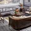 Casa Padrino Luxus Barock Sessel Gold / Silber / Dunkelbraun - Prunkvoller Wohnzimmer Sessel - Barockstil Wohnzimmer Möbel - Luxus Möbel im Barockstil - Barock Einrichtung - Edel & Prunkvoll